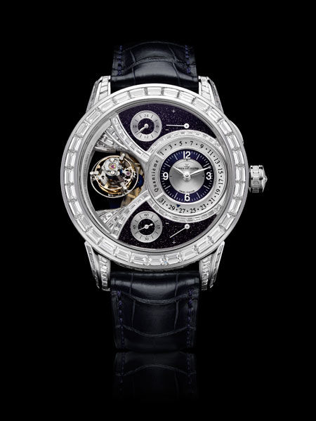 积家Duomètre Sphérotourbillon Blue深蓝双翼立体双轴陀飞轮腕表