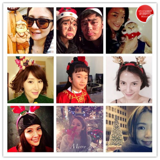 明星晒卖萌圣诞装