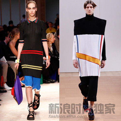 女装元素：条纹连身裙