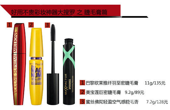 好用不贵彩妆神器大搜罗之睫毛膏篇