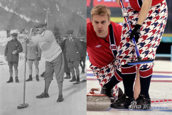 冰壶运动在苏格兰源起之初，人们就是及膝裤配袜子的穿法