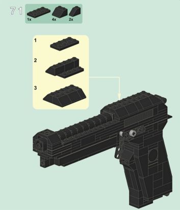 乐高积木枪的拼装过程图片