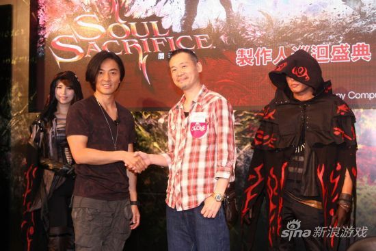 郑伊健与《闇魂献祭》制作人稻船敬二见面