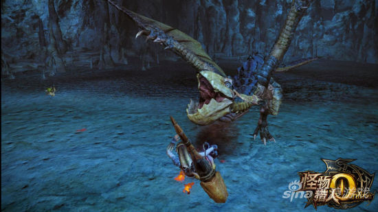 青怪鸟向着猎人猛冲