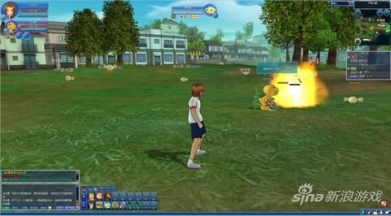 在战斗时，驯兽师会指派数码兽进行战斗。