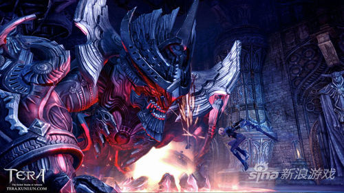 《TERA》剑斗士跳跃闪躲怪物攻击