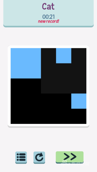 谜底揭开后的图案是马赛克风格