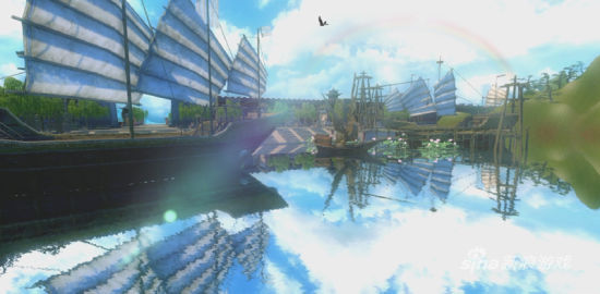 “远处洛河水面上，帆影如云” ——原文描写