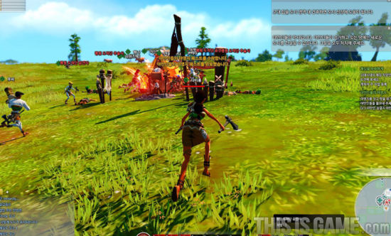 给摸不着头脑的玩家们一个提示“请将威胁文明的野蛮人赶出去”。离开游戏的初始点，我们可以看到野蛮人的帐篷。自称是“文明人”的玩家们居然连一个帐篷都没有。看着野蛮人不仅有帐篷，还可以烤肉吃。莫名有种“想要努力学习成为文明人的野蛮人”的感觉