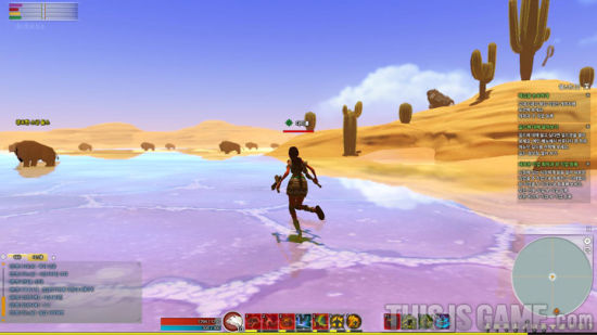 终于到大海边，发现了盐湖水。在《文明ONLINE》中的各个地方都能时不时的看到世界有名的自然景观。