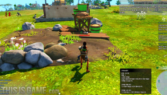 高兴的撤掉野蛮人的帐篷后 可以看到周围全是树木和石头 