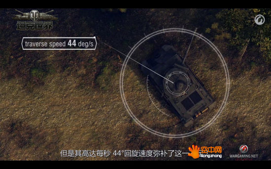 炮塔回旋速度：44°/秒
