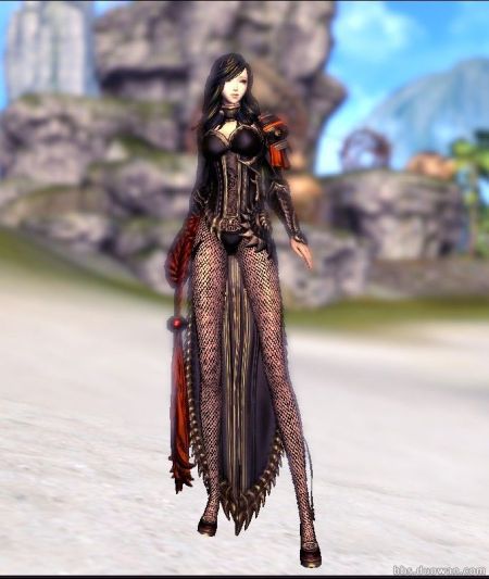 游戏中的渔网袜长腿