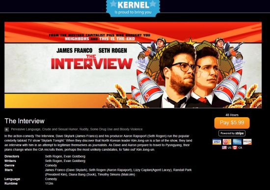 《刺杀金正恩》4天网络票房近一亿人民币