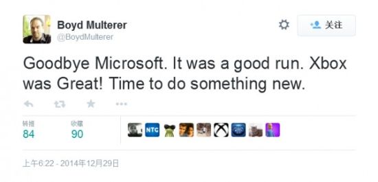 又一原Xbox One开发团队主要成员离开微软