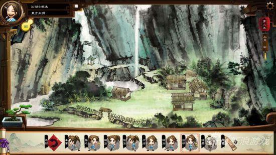 养成界面，水墨恬静的空间为大侠之路必经场所。