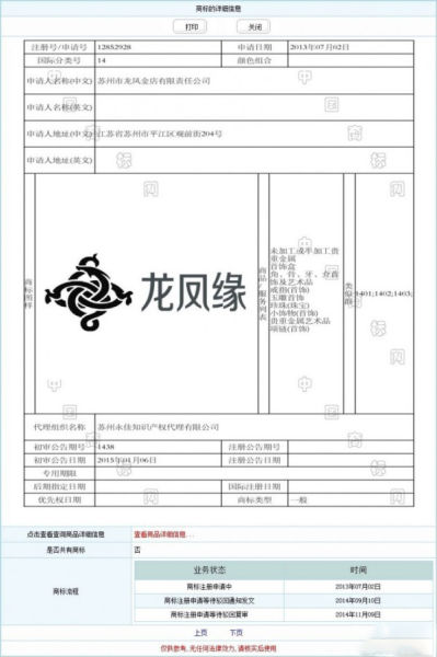 龙凤缘商标信息