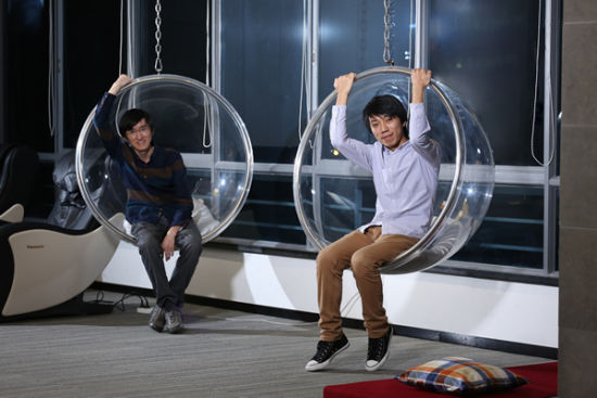 左 飞鱼科技CEO 姚剑军；右 飞鱼科技总裁 陈剑瑜