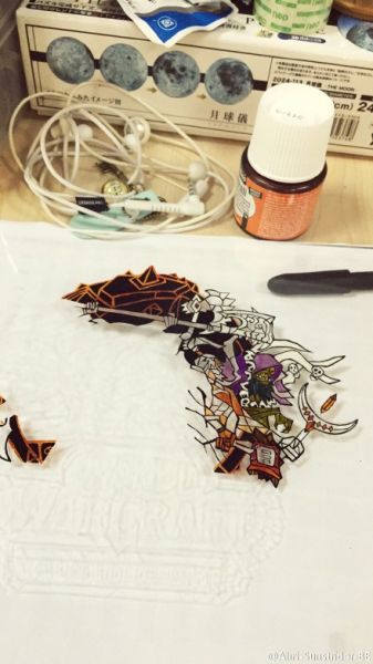 魔兽玩家自制德拉诺七雄主题玻璃画过程