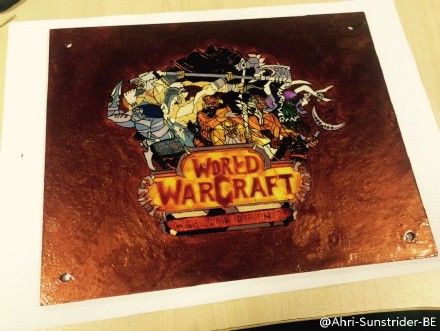 魔兽玩家自制德拉诺七雄主题玻璃画过程