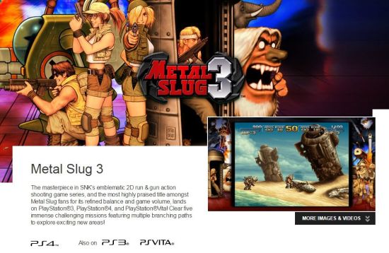 《合金弹头3》PSN美服宣传页面