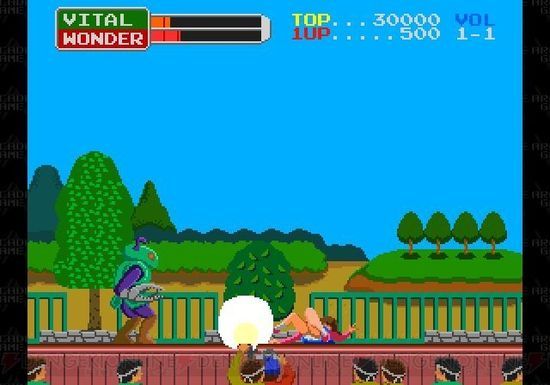 ワンダーモモ（神奇桃子）：Namco1987年推出横版动作过关游戏，以“舞台剧《神奇桃子》正在上演”为背景，玩家操作变身英雄神器桃子对抗外星怪人军团。.jpg