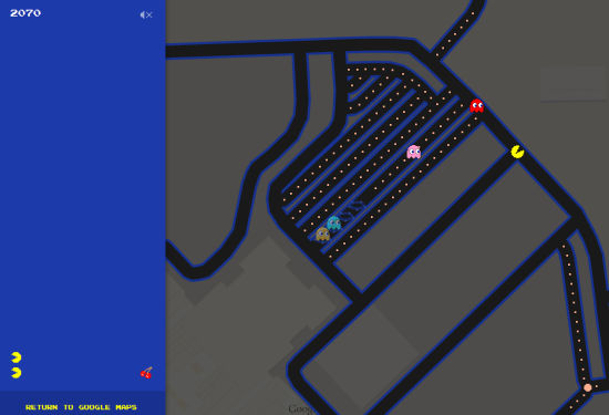 谷歌地图推出的吃豆人