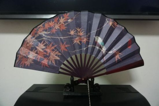 天涯明月刀唐盟主红叶扇子周边 玩家自制高还原