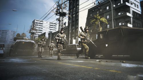 《战地3》“断剑者行动”一关的截图，它就发生在默罕默德的“第二故乡”苏莱曼尼亚市。