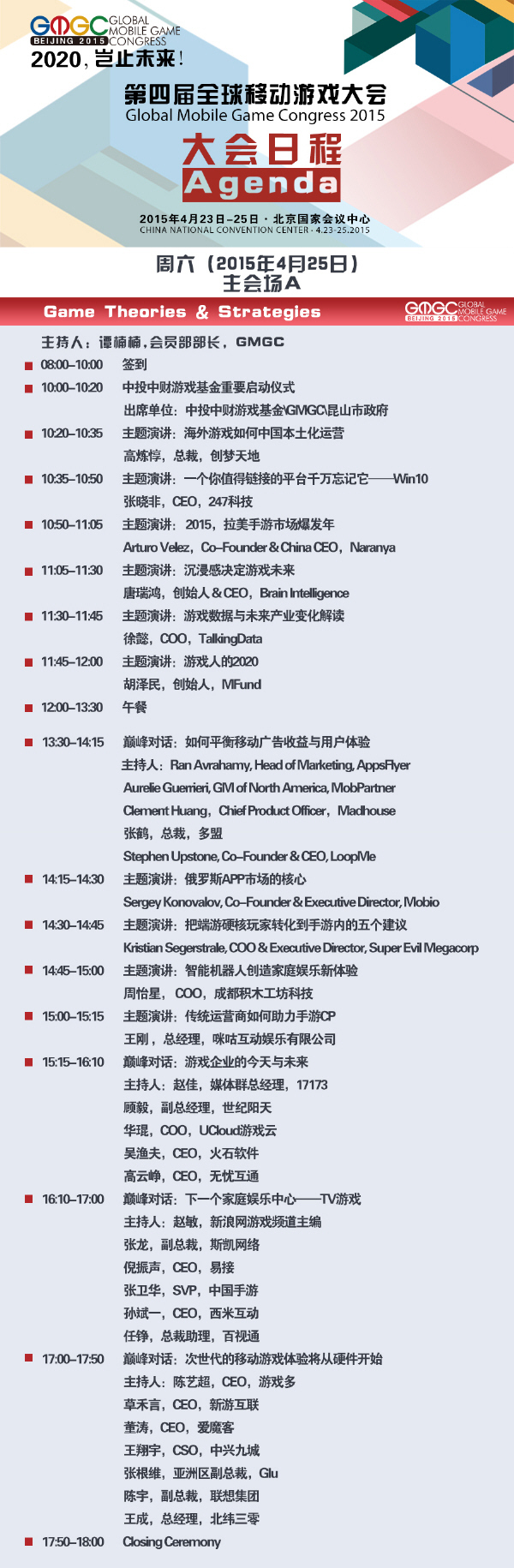 大会日程主会场A 25日