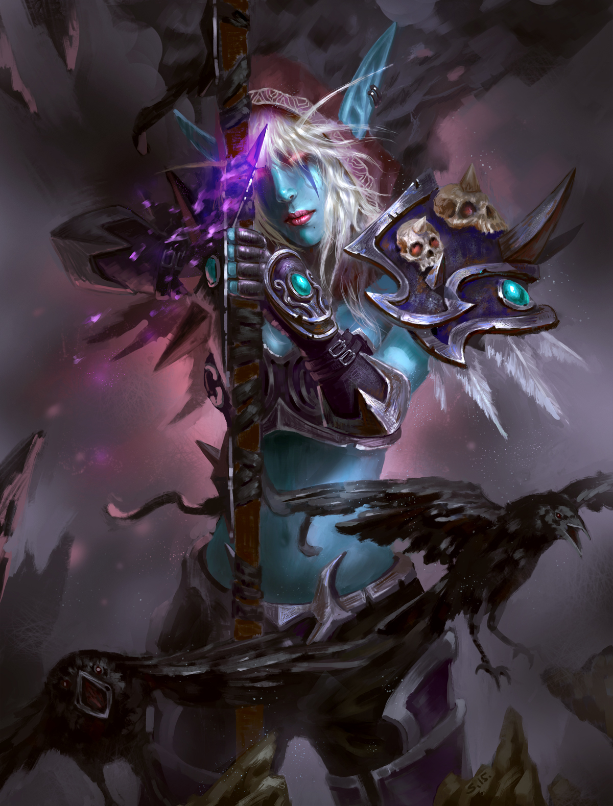 魔兽玩家原创作品:希女王张弓搭箭与夺命黑鸦