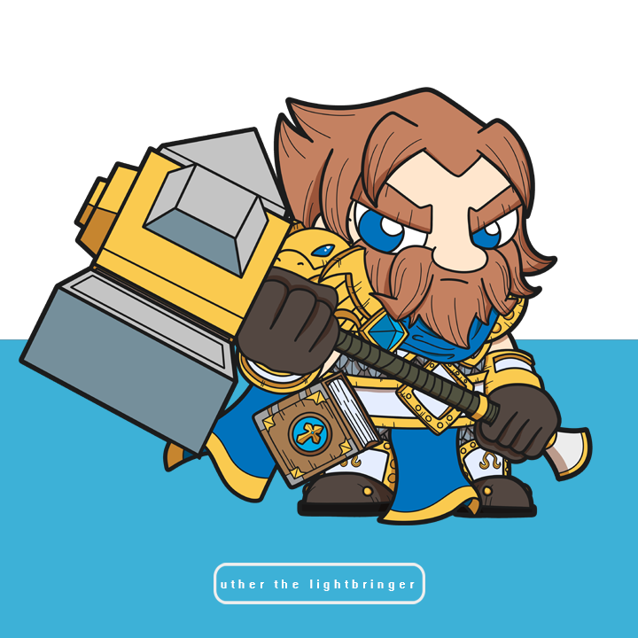 国外玩家绘制激萌魔兽世界卡通人物圣骑乌瑟尔