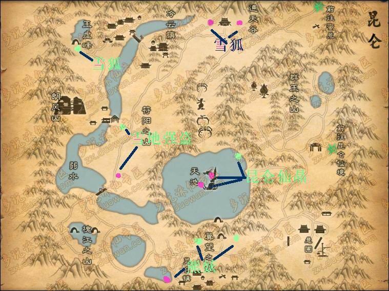 【转载】诛仙:最新最完整魔化怪刷新点分布图