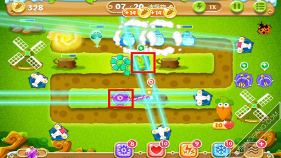 将瓶子塔和魔法球依次升至满级