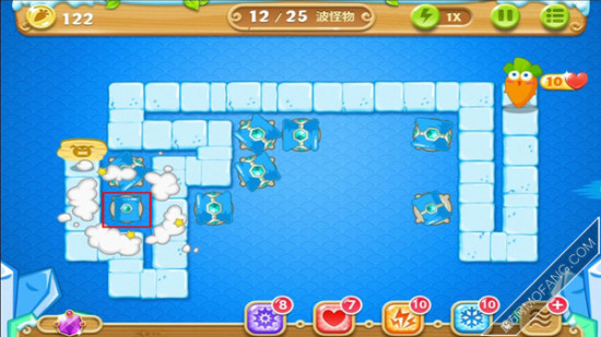 建造冰锥塔(顶级)攻击怪物