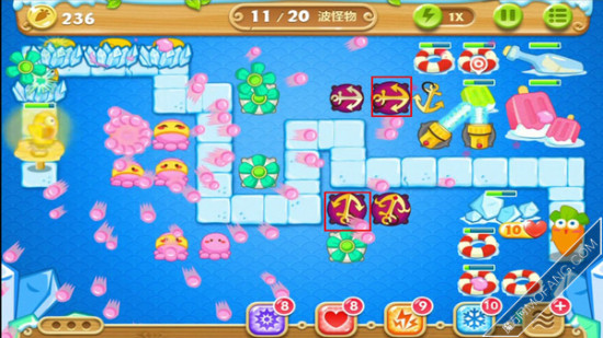 船锚炸弹升到2级清除周围道具