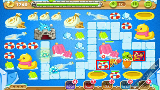 建造一个船锚炸弹(满级)，清除泳圈