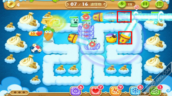 建造两个手电筒(满级)，清除金币山