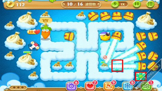 建造两个风扇塔，增加手电筒数量(满级)