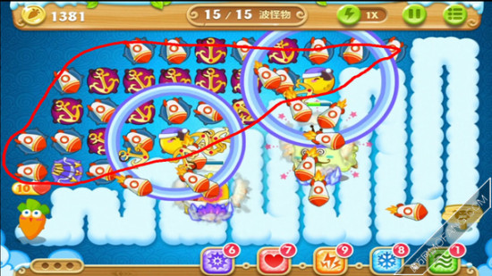 所有的道具能升满级的就都升满级，最后阵容如图