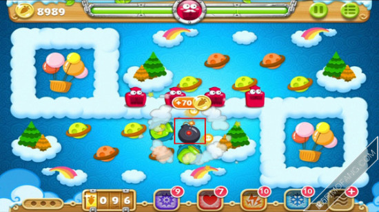 出现了炸弹(能把周围道具清除)