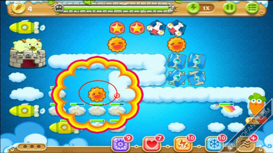 在上图标记的空地，建造一个太阳花(顶级)清理旁边物品