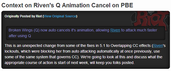 LOL测试服惊现锐雯大改动 光速QA未来不再特殊