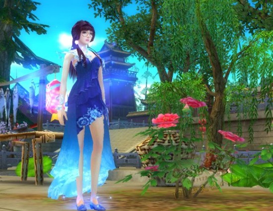 天龙八部玉锦金纱时装的各种配饰效果外观