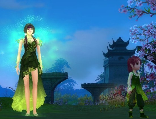 天龙八部玉锦金纱时装的各种配饰效果外观