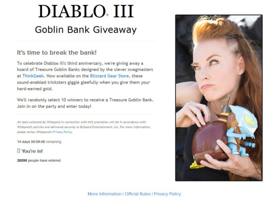 暗黑3三周年好礼回馈玩家：有声哥布林存钱罐