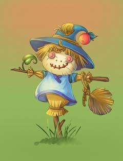 用稻草编织成的稻草人