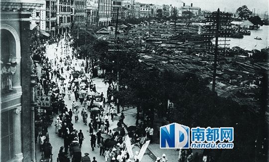 广州长堤竣工后不久，便成了客似云来、商机无限的黄金宝地。资料图片