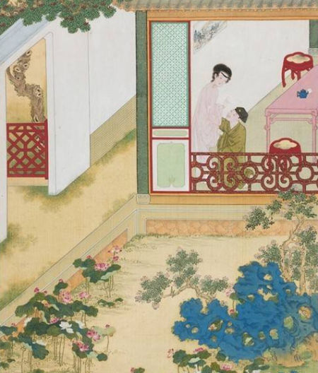 彩绘金瓶梅插图 李瓶儿许嫁蒋竹山