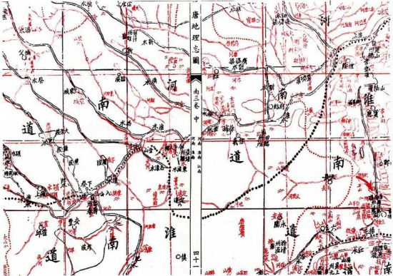 　　扬州位于大运河与长江的交点，在唐朝为淮南道治所，其富庶繁华，蜚声中外。图出《历代舆地沿革图》。